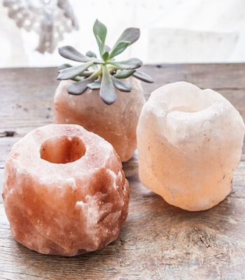 salt lamp candle holders