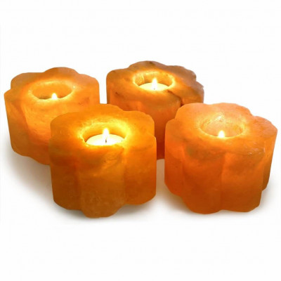 salt tea light candle holder