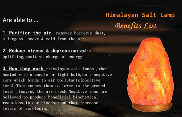 Himalayan Salt Lamp Benefits List