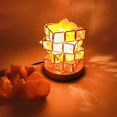 Cube Diamonds Salt Lamp with Wood Base (2)