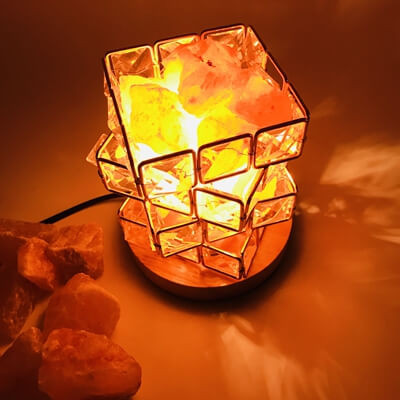 Cube Diamonds Salt Lamp with Wood Base (3)