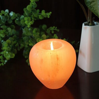 Himalayan Salt Crafted APPLE Shape Candle Holder NEW SHAPE!