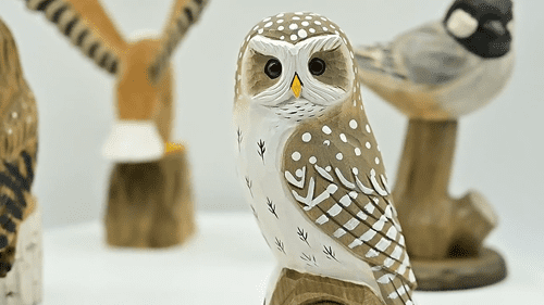 wooden carved owl