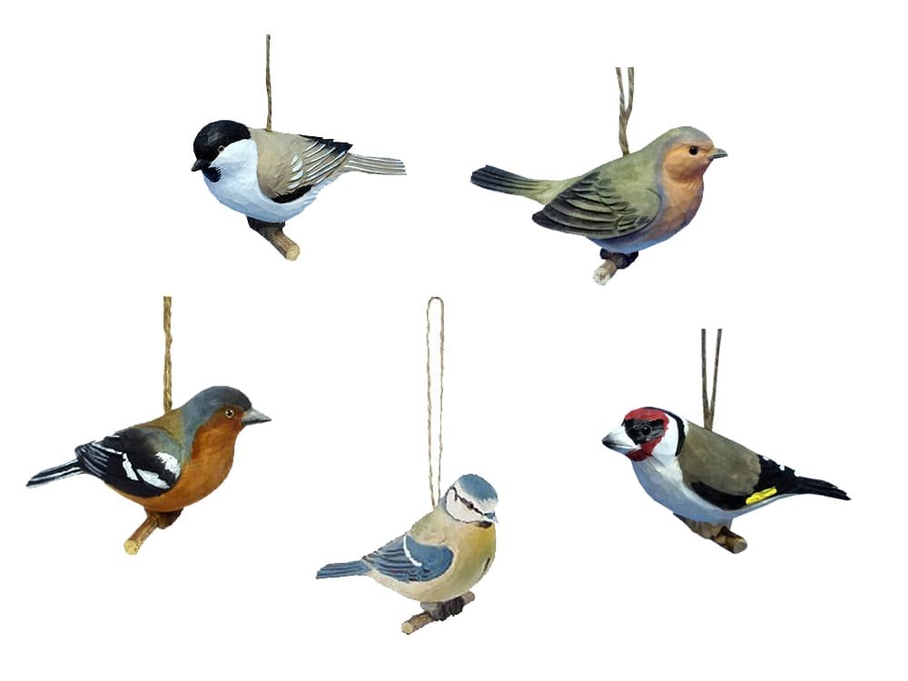 wooden birds ornaments
