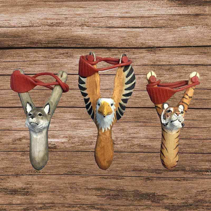 animal shaped wooden slingshot