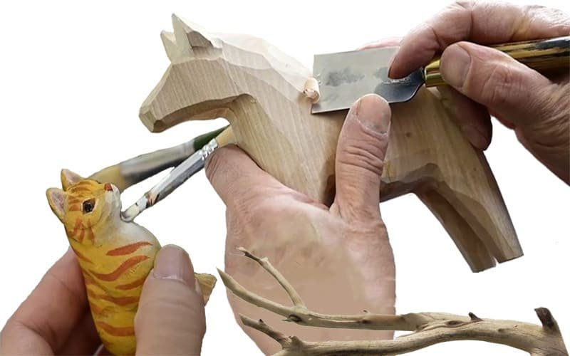 wood hand carved animal