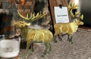 wooden carving deer