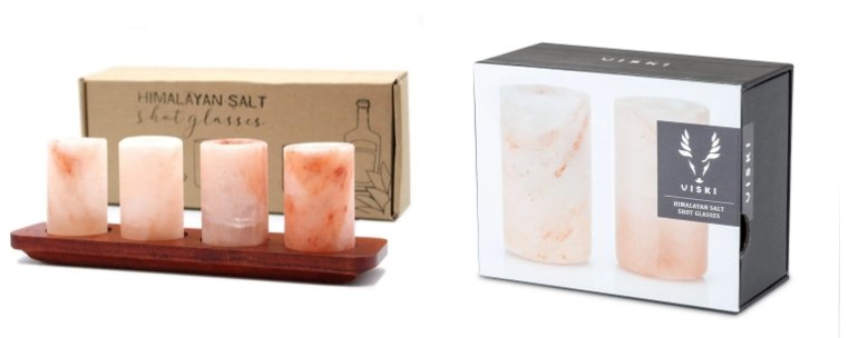 pink himalayan salt shot glasses