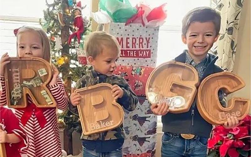 Educational wooden piggy banks