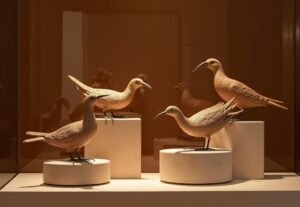 Premium Retail Display of Hand-Carved Wooden Birds
