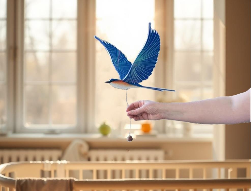 Safe Installation of Wooden Bird Mobile
