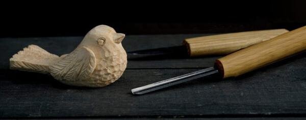 hand carved wooden bird
