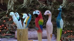 Eco-friendly wooden pen with artistic carvings